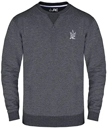 Produktbild: JRC Herren Fleece Sweatshirts und Pullover mit Rundhalsausschnitt, Rundhals Langarmpullover für Sport und Arbeitskleidung (Holzkohle, XL)