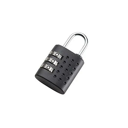 Produktbild: JSA Universal Zahlenschloss, Kofferschloss mit 3-stelligem Sicherheitsschloss mit Metallbügel, Schwarz Gepäckanhänger, 5 cm, Schwarz