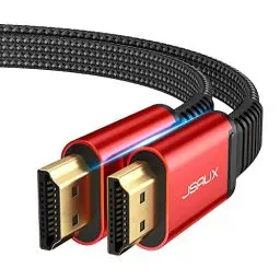 Produktbild: JSAUX 4K HDMI Kabel 3Meter (4K@60Hz,HDMI 2.0,18Gbps) 4K Flach HDMI 2.0 Kabel Highspeed 3M HDMI Nylon Geflochten Kabel Support 4K 3D HDR UHD 2160p 1080p Ethernet ARC PS3/4 TV PC Rot