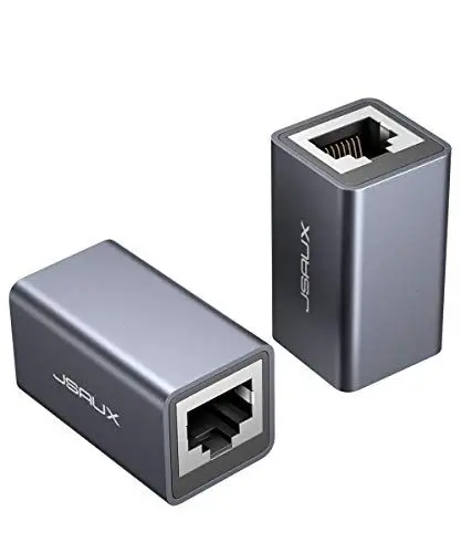 Produktbild: JSAUX RJ45 LAN Kupplung Ethernet Kabel Verbinder (2 Stück) Ethernet Koppler LAN Adapter für LAN Kabel, Netzwerkkabel, Patchkabel, Netzwerk Coupler Kompatibel mit Cat7, Cat6, Cat5e, Cat5(Grau)