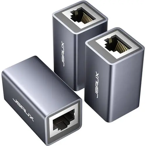 Produktbild: JSAUX RJ45 LAN Kupplung Ethernet Kabel Verbinder (3 Stück) Ethernet Koppler LAN Adapter für LAN Kabel, Netzwerkkabel, Patchkabel, Netzwerk Coupler Kompatibel mit Cat7, Cat6, Cat5e, Cat5(Grau)