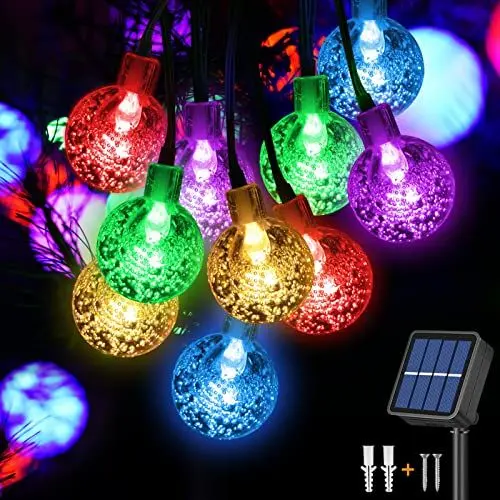 Produktbild: Jsdoin Solar Lichterkette Aussen, 7.5M 50LED Lichterkette Außen/Innen,8 Modi und Wasserdicht Outdoor Lichterkette für Balkon,Garten,Bäume,Hochzeiten,Partys,Terrasse (Bunt)