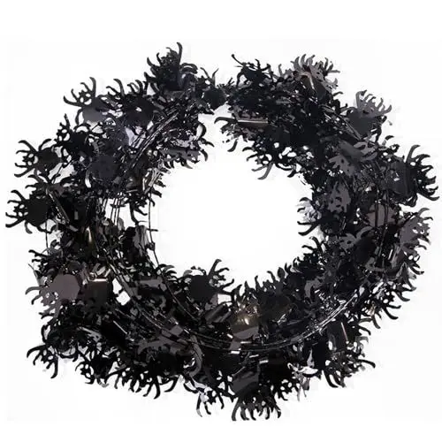 Produktbild: JSGHGDF 1 Set Halloween-Deckenbehang Dekoration Set Geisterhafte Fledermäuse Thema für Halloween-Party, Schwarze Spinne, M