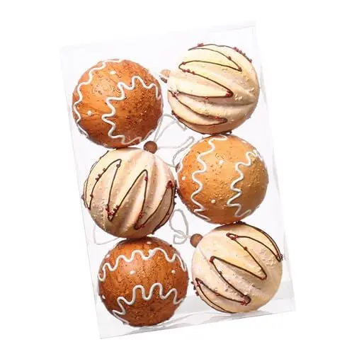 Produktbild: JSGHGDF 6-teiliges Weihnachtsschmuck-Set, Festival-Baumschmuck, bruchsichere Lebkuchen für Party, Zuhause