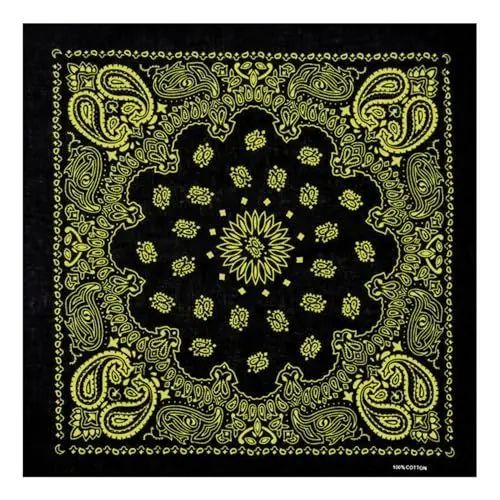 Produktbild: JSGHGDF Ethnischer Doppelblumen-Schal, Unisex, Baumwolle, quadratisch, Motorrad, Stirnband, Bandana, Hip-Hop-Armband, Hals, gelb, M