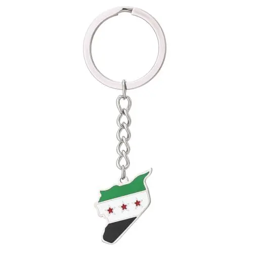 Produktbild: JSGHGDF Flaggenanhänger, Schlüsselanhänger, Landflagge, Anhänger, Goldkante, Souvenir, Geschenk, Neuheit, nationaler Schlüsselanhänger, Unisex, silber, One size