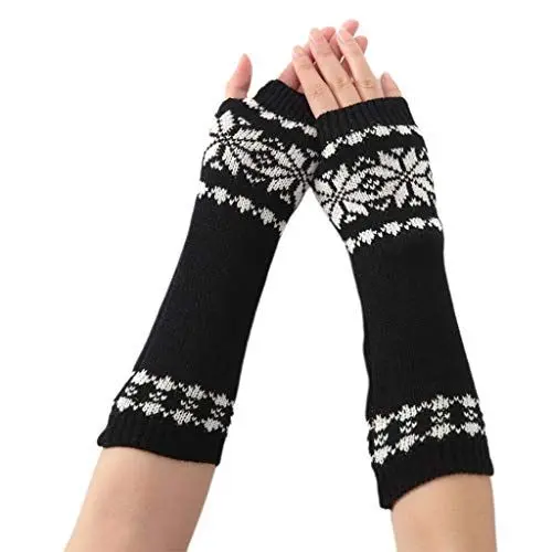Produktbild: JSGHGDF Gestrickte Dehnbare Armabdeckung Handgelenklänge Fingerlose Armwärmer Einfarbige Fäustlinge Unisex Kurze Warme Winterhandschuhe