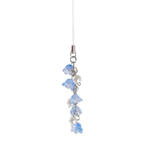 Produktbild: JSGHGDF Kamerakette, einzigartiger Schlüsselanhänger, Motiv: Lilys of the Valley, Handy-Charm, Handyanhänger, Riemen für Mode, blau, One size