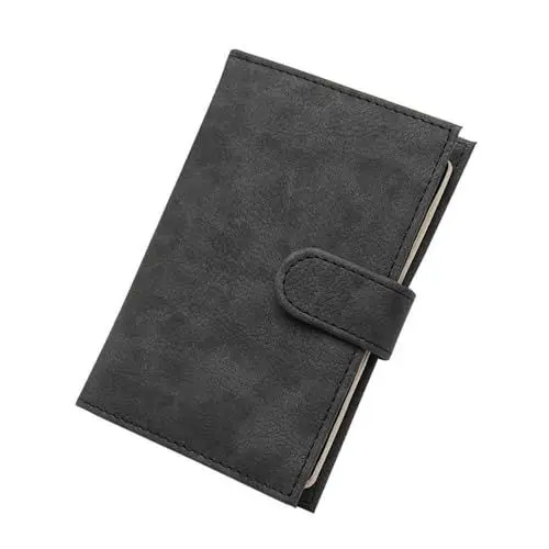 Produktbild: JSGHGDF Stilvolle Lederhalter Reisebrieftasche Kartenetui Dokument für Frauen u, Schwarz , M, Gepäck-Set