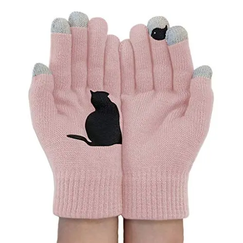 Produktbild: JSGHGDF Winter Strickhandschuhe Lustig Cartoons Unregelmäßig Palmen Freien
