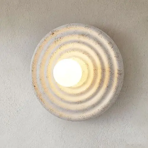 Produktbild: J.SUNUN Wandleuchte LED Innen Weiß Wandbeleuchtung Modern Weiss Kreisförmig Wandlampe G4-Fassung Lampe LED Wandleuchten Für Wohnzimmer Schlafzimmer Flur Balkon Treppenhaus Leuchten Warmweiß 3000K(22CM