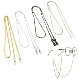 Produktbild: JSUOEO 5 Stück Brillenkette Damen, Kette Sonnenbrillen Maskenkette Metall Brillenband Elegante Brillen Halter Brillenschnur (5 Farbe)