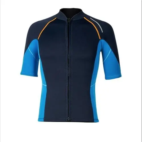 Produktbild: JTKSSCS Neoprenanzug Männer Split 1,5mm Neoprenanzug Kurzarm Neopren Jacke Anti-kalt Surfen Tauchen Hosen Schwarz Kurze(Blue top,L)