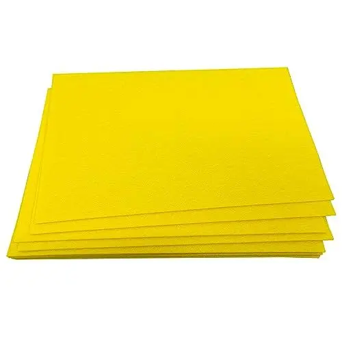Produktbild: Jtnohx 2mm Steife Filzplatten, Dicke Filzstoff zum Basteln, 12pcs 17,78×28,7cm Filz Quadrate für Kunsthandwerk, Farbe Filz für Kissen und Polsterung (Gelb)