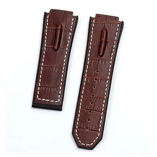Produktbild: JUANZD Blaubraun grün schwarz 29mm mit Silicon Watchband Uhrenband kompatibel mit Hublot -Riemen, die mit der King Power -Serie kompatibel ist HUB Logo auf Tool(Watch strap 6,29MM_4)
