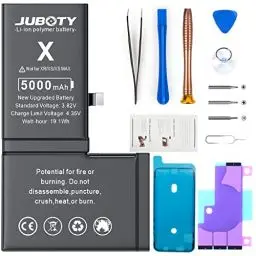 Produktbild: JUBOTY Akku für iPhone X 5000mAh, Neues Upgrade Li-ion hohe Kapazität Akku Ersatz für iPhone X Model A1865 A1901 A1902 mit kompletten professionellen Reparatur-Set