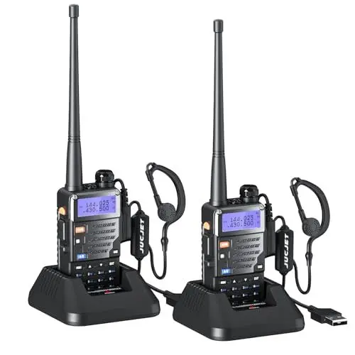 Produktbild: JUCJET UV-5RE Walkie Talkiest 2 Pack, Two-Way Radio (VHF/UHF) FM Walkie Talkies with USB Charging Station (2 Stück)