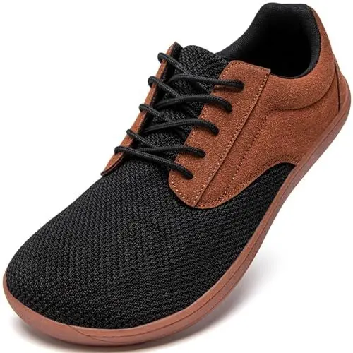 Produktbild: JUEQIBAA Schuhe Herren Barfussschuhe Schuhe Breite Füße Hallenschuhe Weit Zehenschuhe Wide Barfuß Sneaker Sportschuhe Barfusslaufschuhe Braun EU 44