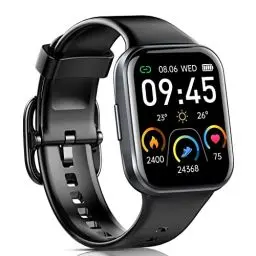 Produktbild: Jugeman Smartwatch Damen Herren, Fitnessuhr 1,69/'' HD Farbdisplay, 25 Sportmodi Fitness Tracker Uhr Pulsmesser Schlafmonitor, IP68 Wasserdicht Sportuhr Schrittzähler Stoppuhr (Schwarz)