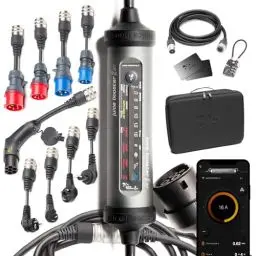 Produktbild: Juice Booster 3 air Master Set, Mobile Wallbox 11kW mit App, Ladegerät für BEV mit Typ 2 Ladekabel, Inkl. CEE-Stecker + Alle EU Adapter + Typ 2 + 5 Meter Verlängerungskabel + 2 Sicherheitsschlösser