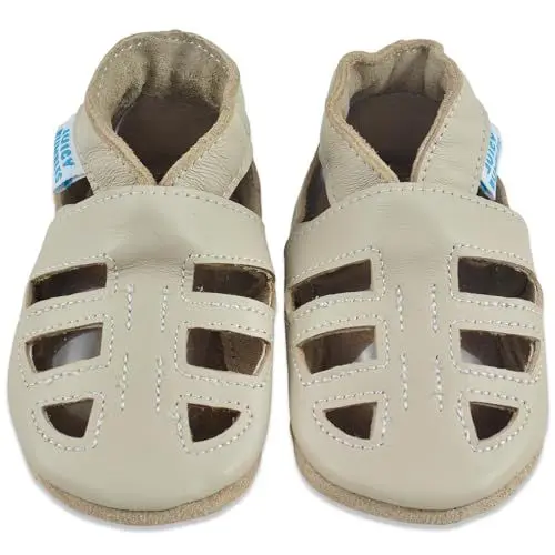 Produktbild: Juicy Bumbles Baby Sandalen - Lauflernschuhe - Krabbelschuhe - Babyschuhe - Beige T-Bar Sandalen 12-18 Monate (Größe 22/23)