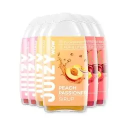 Produktbild: JUIZY WOW Sirup Zuckerfrei | 6 x 65ml Mixed - Bis 72L Natürlicher Getränkesirup | Zero Kalorien | Vegan 6er Bundle - Pink Grapefruit, Cherry Lemon, Peach Passionfruit | More Juice - Less Calories
