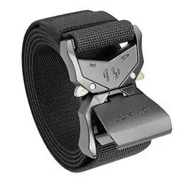 Produktbild: JUKMO Taktischer Gürtel, Militär Wandern 3,8cm Arbeit Gürtel mit Schwere Schnellverschluss Schnalle (Schwarz, 125cm)