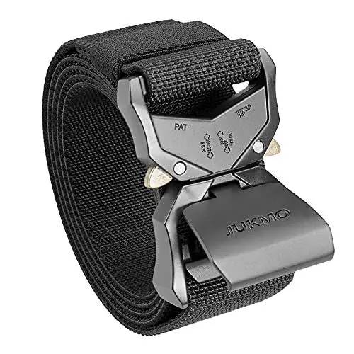 Produktbild: JUKMO Taktischer Gürtel, Militär Wandern 3,8cm Arbeit Gürtel mit Schwere Schnellverschluss Schnalle (Schwarz, 125cm)