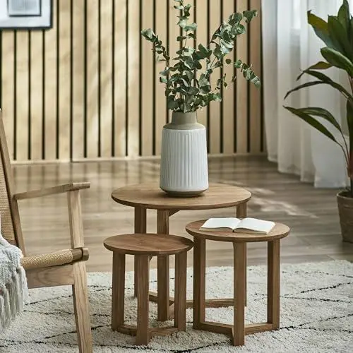 Produktbild: Julian Bowen Nidri Satztische, Eiche, 50 x 50
