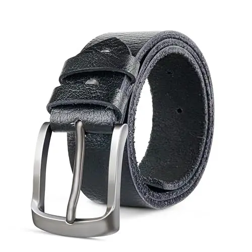 Produktbild: JULIUR LAMONT® Ledergürtel Herren 40mm,Herren Gürtel Leder, Klassik Herren-Gürtel für Jeans, Gürtel Herren Leder mit Geschenkbox (Black, 120)