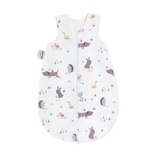 Produktbild: Julius Zöllner Baby Sommerschlafsack aus 100Prozent Jersey Baumwolle, Größe 62 | 2 - 6 Monate, Standard 100 by OEKO-TEX, Crazy Animals