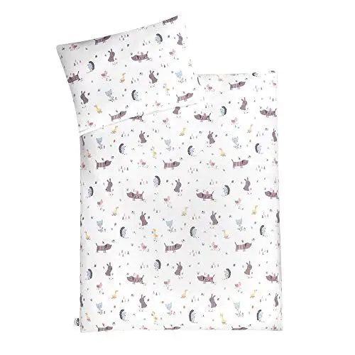 Produktbild: Julius Zöllner Kinderbettwäsche aus 100% Jersey-Baumwolle, Standard 100 by OEKO-TEX, made in Germany, Gr. 100x135 + 40x60 cm, Crazy Animals