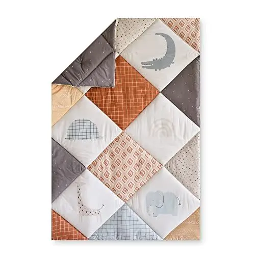 Produktbild: Julius Zöllner Krabbeldecke Organic | Gr. 95x135 cm | Made in Germany | 100% Bio-Baumwolle | OEKO-TEX® STANDARD 100 | Wild Patch