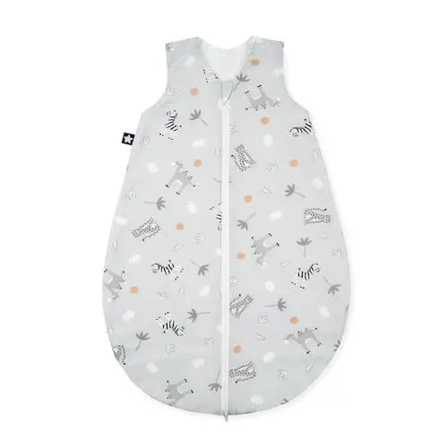 Produktbild: Julius Zöllner Schlafsack Jersey, warme Füllung 2,5 TOG, waschbar bei 60°C, Made in Germany, OEKO TEX Standard 100, Savanne grau, Gr. 92/98