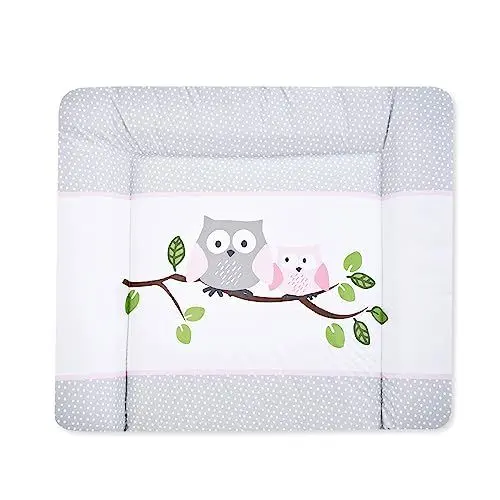 Produktbild: Julius Zöllner® Wickelauflage Softy 65x75 cm - weiche Wickelunterlage - Baby Wickeltischauflage - Folie, wasserdicht & abwischbar - Made in Germany - OEKO-TEX Standard 100 - Eulen rosa