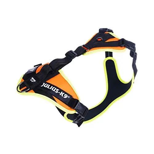 Produktbild: Julius-K9, 19MTR-for-M-AMZ, Mantrailing & Outdoor Hundegeschirr, Größe: M, UV orange mit neon Rand