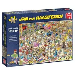 Produktbild: Jumbo Spiele Jan van Haasteren Puzzle 1000 Teile – Der Spielzeugladen – ab 12 Jahren – Comic Puzzle