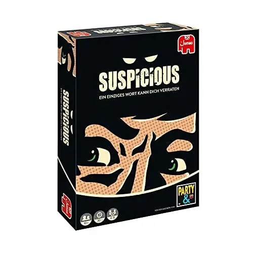 Produktbild: Jumbo Spiele Suspicious Partyspiel ab 10 Jahren – Gesellschaftsspiel für 4 bis 8 Spieler - von den Machern von Party & Co.