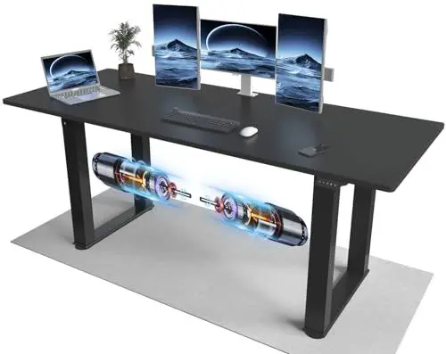 Produktbild: JUMMICO 2 Motoren 180x80cm Höhenverstellbarer Schreibtisch mit 4 Beinen für Super Stabilität,Große Schreibtisch Höhenverstellbar Elektrisch Ergonomischer Computertisch Steh-Sitztisch,Schwarz