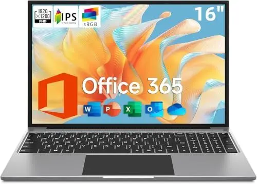 Produktbild: jumper Laptop 16 Zoll FHD IPS 1200p Bildschirm, 4 GB RAM 128 GB SSD bis zu 2,5 GHz Celeron 5305U, Notebook installiert 1 Jahr 365 Office, Bluetooth 4.0, USB 3.0 × 2, 1TB SSD Slot Erweiterung, HDMI