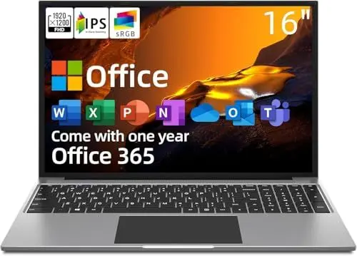 Produktbild: jumper Laptop 16 Zoll IPS 1200P FHD Bildschirm, Prozessor 5305U, 4 GB RAM 128 GB SSD, Office 365, Notebook mit numerischer Tastatur, Stereo-Lautsprecher, HDMI, WiFi