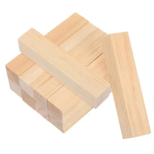 Produktbild: JUMPLAWN 10 Stück Holzbearbeitungs-bastelmaterial, Quadratischer Dübel, Holzdübel, Blockstift, Rechteckige Holzstreifen, Hartholzdübelstangen, Holzschnitzerei-zubehör
