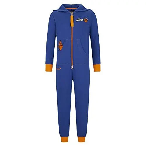Produktbild: Jumpster Kinder Jumpsuit Onesie Overall aus Bio-Baumwolle | Hergestellt in der EU Maus | blau S (116-122)