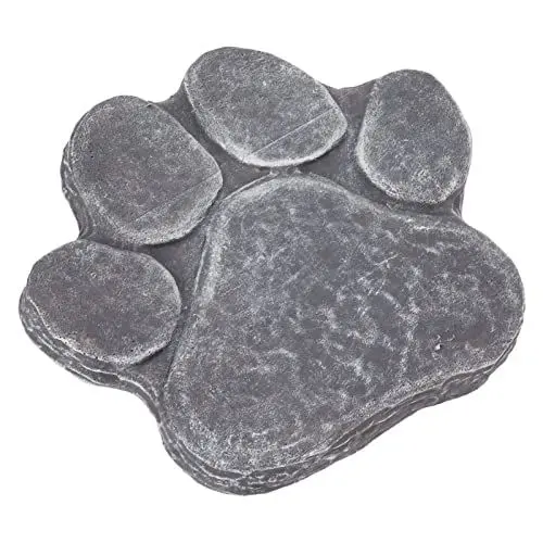 Produktbild: JUMZ Pfotenabdruck-Gedenkstein, Schöne Beruhigende Grabmarkierung für Hunde, Langlebig, Wetterfest, DIY-Schriftzug für Hund für den Garten (Steingrau)