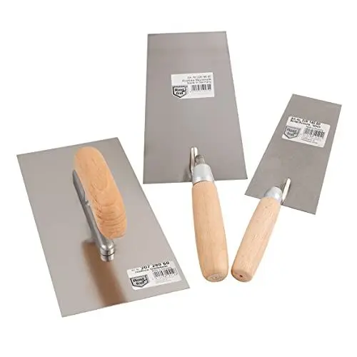 Produktbild: Jung Henkelmann Kellen-Set mit Holzheft (Putzkelle, Glättekelle, Maurerkelle S-Hals, Stahl rostfrei) 20000360