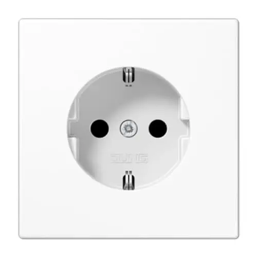 Produktbild: Jung Schuko Steckdose 16 A 250 V mit Berührungsschutz Serie LS Alpinweiß, 1 Stück, LS 1520 KI WW