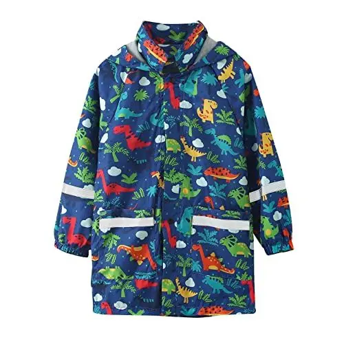 Produktbild: Junge Regenjacke Mädchen 134 Kapuzen Regenmantel Print Regen 211Y Winddicht Wasserdicht Outwear Regenmantel Trenchcoat Hoodies Kleidung Regenanzug Kinder Poncho Kinder Regen (Blue, 10-11 Years)