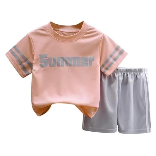 Produktbild: Jungen Sportoutfit Kurzarm Laufanzug Atmungsaktive Kinderbekleidung Sommer Set T-Shirt Shorts Bequeme Freizeitmode (10-11 Years)