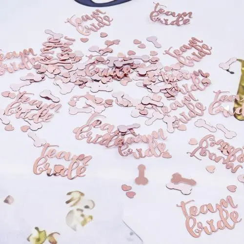 Produktbild: Junggesellinnenabschied Konfetti Roségold Brautparty Konfetti Glitzerndes Papier Konfetti Tischkonfetti Deko JGA Konfetti für Brautparty, JGA, Partytütenfüller