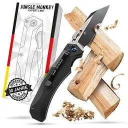Produktbild: Jungle Monkey® Bullhead Klappmesser Einhandmesser – Extra scharfes Taschenmesser – NEUHEIT patentierter Druckverstärker - Perfekt als Survival & Outdoor Messer, Jagdmesser, Messer Outdoor, Knife
